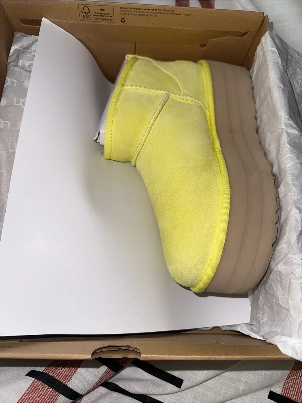 UGG Neon Yellow Platform Boot